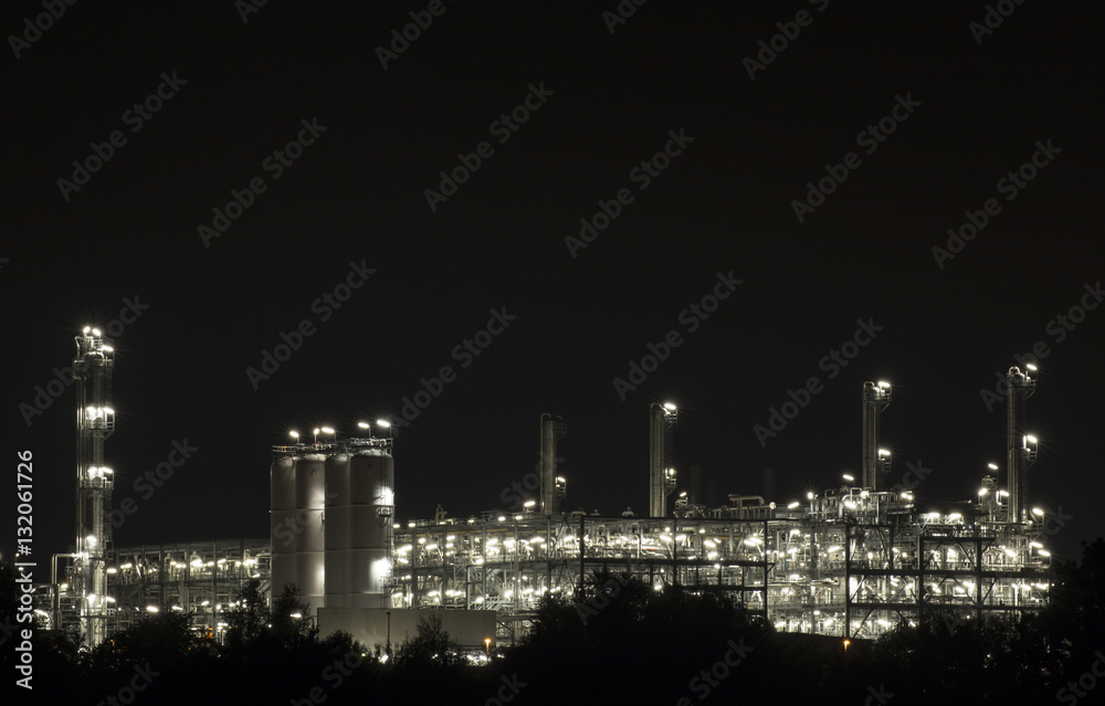 industrial building shot with bulb exposure by clear night