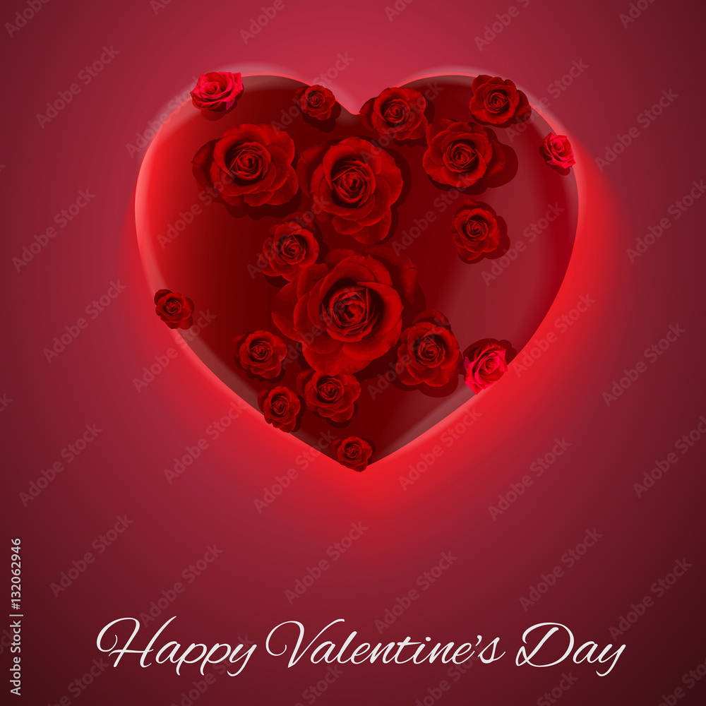 Vector. Red background. Postcard heart. I love you. Flowers. Valentine's day Vector. Red background. Postcard heart. I love you. Flowers. Valentine's day