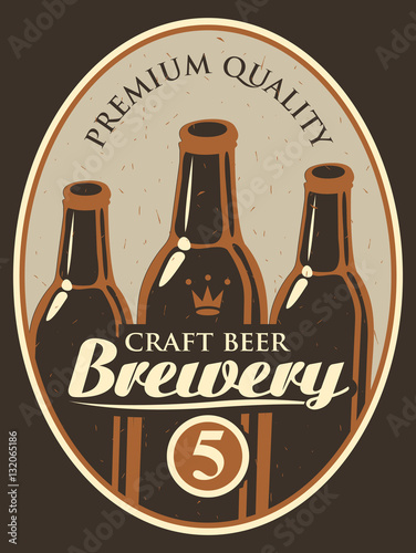 label for the brewery with a beer bottle