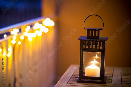 Old style lantern candle light.