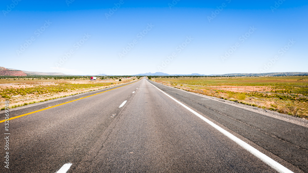 Highway in Nevada. On the way from Las Vegas to the Grand Canyon. Highway in Nevada.