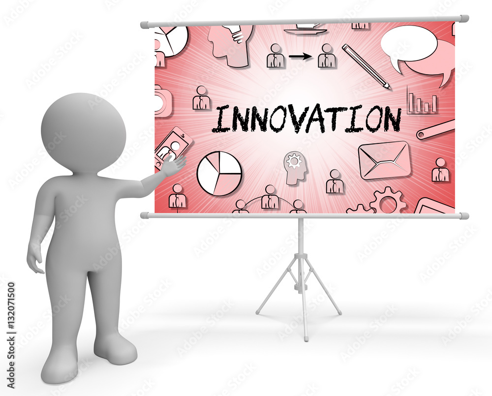 Innovation Icons Shows Reorganization Transformation 3d Renderin Innovation Icons Shows Reorganization Transformation 3d Renderin