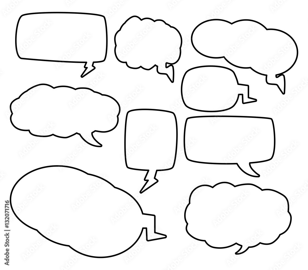 speech bubbles outline vector symbol icon design speech bubbles outline vector symbol icon design