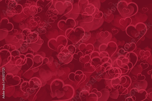 Abstract red hearts bokeh background

