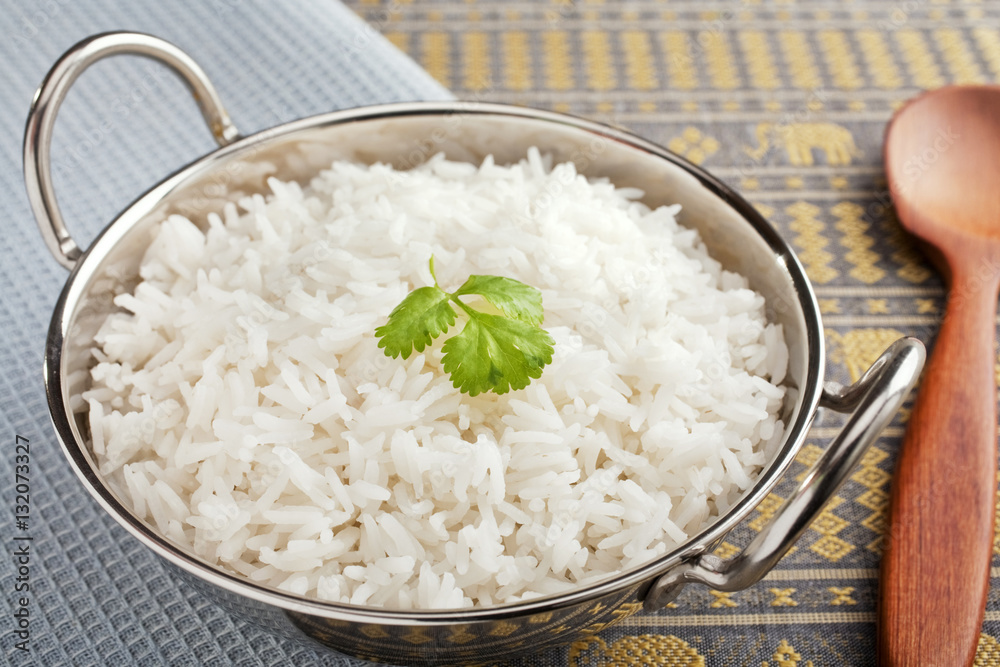 Basmati Rice in a Steel Karahi Basmati Rice in a Steel Karahi