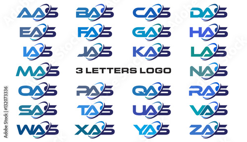 3 letters modern generic swoosh logo AAS, BAS, CAS, DAS, EAS, FAS, GAS, HAS, IAS, JAS, KAS, LAS, MAS, NAS, OAS, PAS, QAS, RAS, SAS, TAS, UAS, VAS, WAS, XAS, YAS, ZAS photo