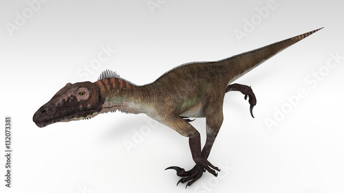 3d illustration of the utahraptor isolated on white