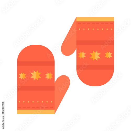 Christmas mitten vector illustration.