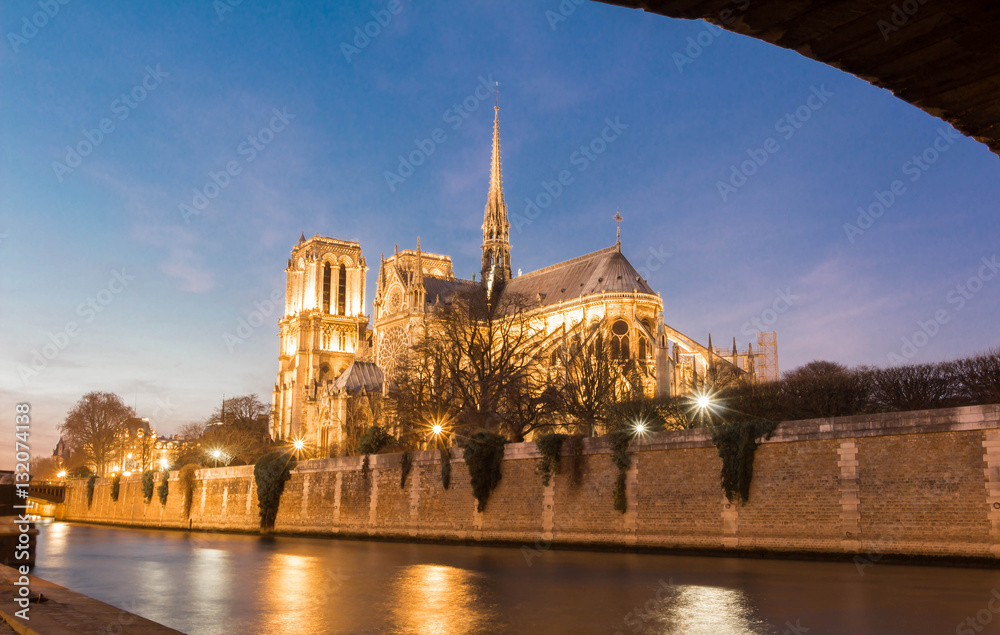 The Notre Dame cathedral ,Paris, France