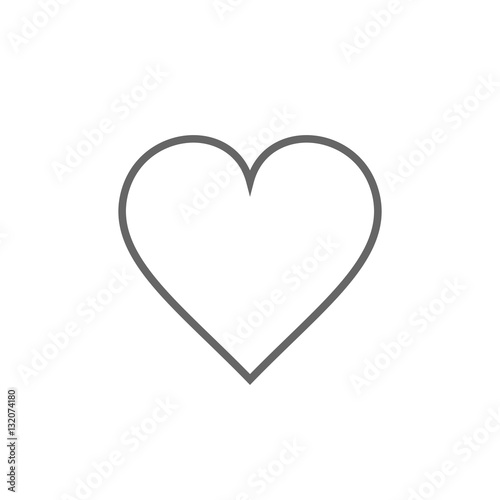 Heart icon outline, vector.