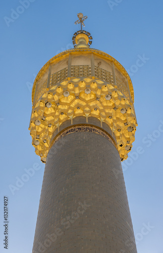 Minaret of Mausoleum of Ruhollah Khomeini in Tehran, capital of Iran photo