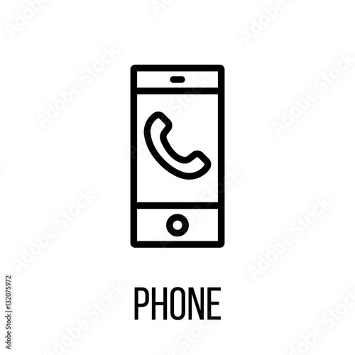 Phone icon or logo in modern line style. High quality black outline pictogram for web site design and mobile apps. Vector illustration on a white background.