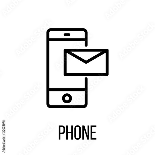 Phone icon or logo in modern line style. High quality black outline pictogram for web site design and mobile apps. Vector illustration on a white background.