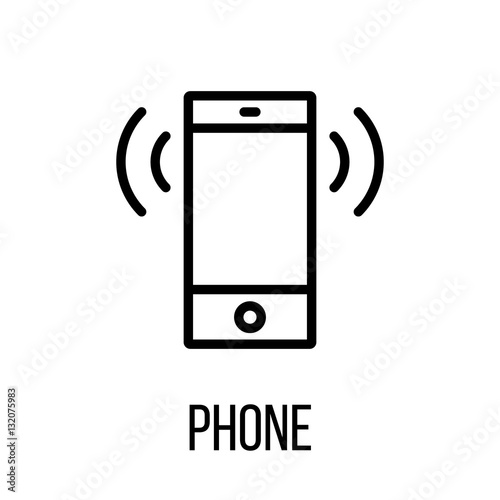 Phone icon or logo in modern line style. High quality black outline pictogram for web site design and mobile apps. Vector illustration on a white background.