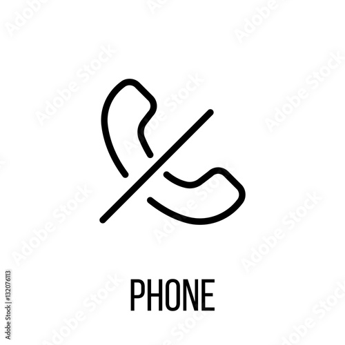 Phone icon or logo in modern line style. High quality black outline pictogram for web site design and mobile apps. Vector illustration on a white background.
