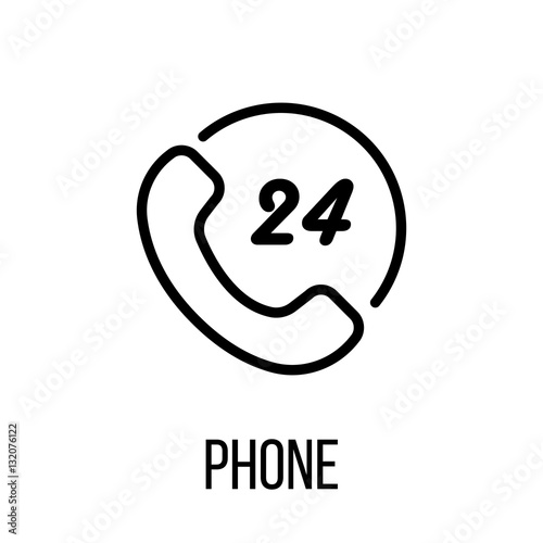 Phone icon or logo in modern line style. High quality black outline pictogram for web site design and mobile apps. Vector illustration on a white background.