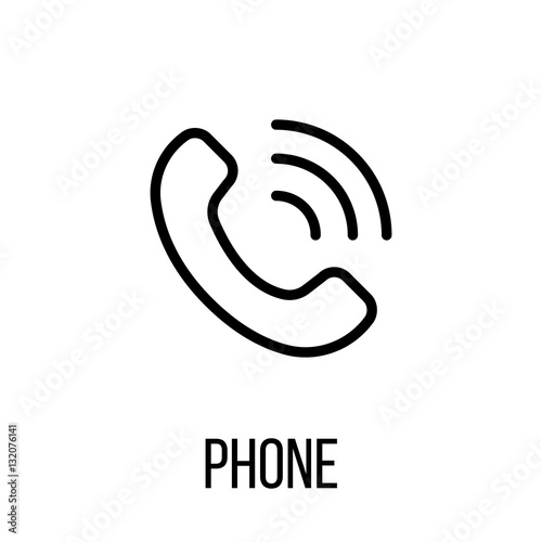 Phone icon or logo in modern line style. High quality black outline pictogram for web site design and mobile apps. Vector illustration on a white background.