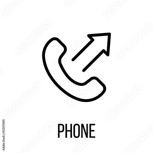 Phone icon or logo in modern line style. High quality black outline pictogram for web site design and mobile apps. Vector illustration on a white background.
