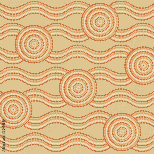 Abstract Aboriginal dot painting in vector format.