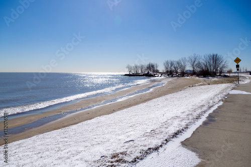 Frozen beach in Chicago