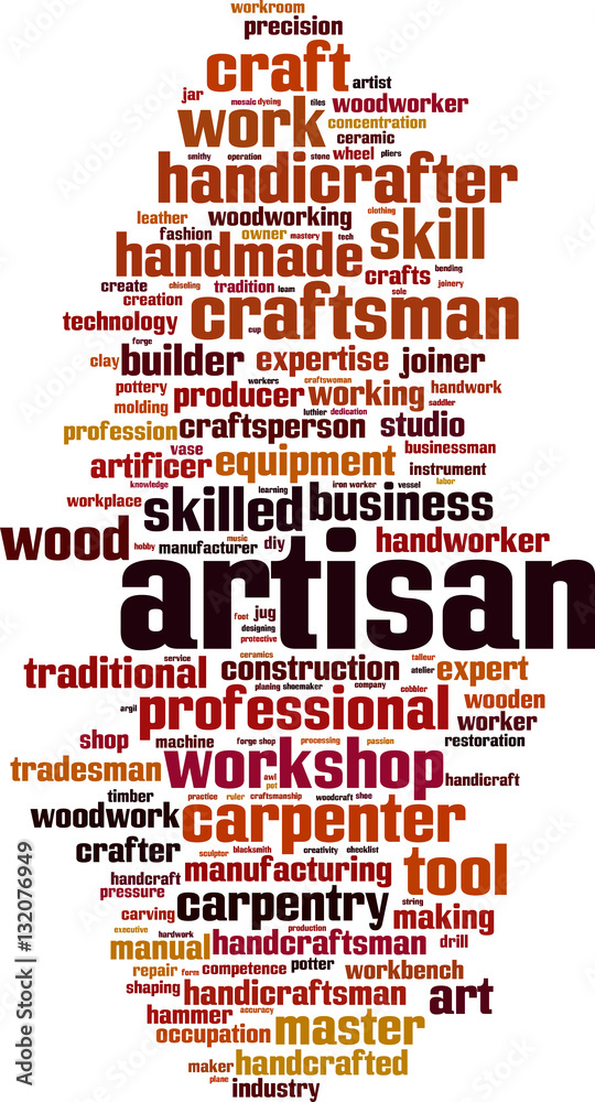 Obraz premium Artisan word cloud concept. Vector illustration