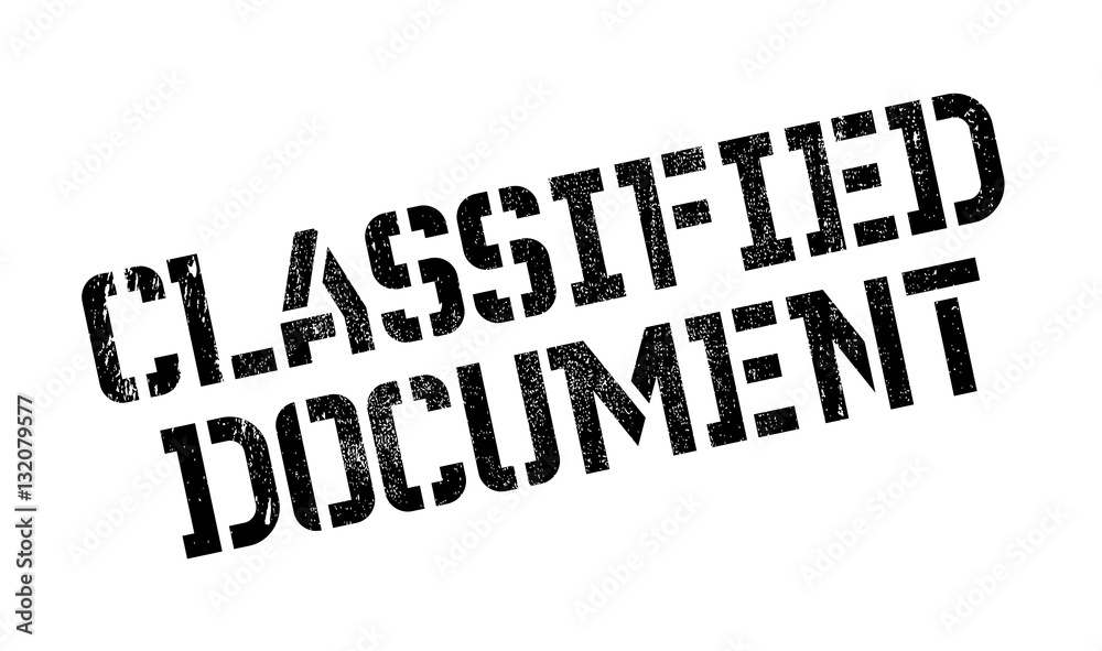 Classified Document rubber stamp. Grunge design with dust scratches. Effects can be easily removed for a clean, crisp look. Color is easily changed.