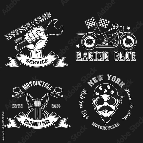 Motorcycle Set. Vector Iluustration