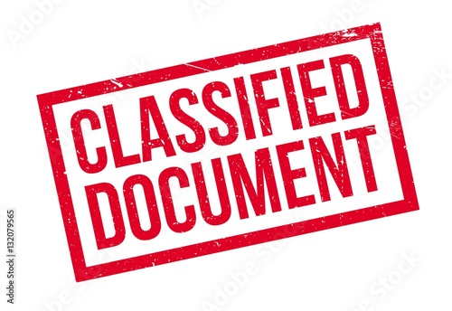 Classified Document rubber stamp. Grunge design with dust scratches. Effects can be easily removed for a clean, crisp look. Color is easily changed.