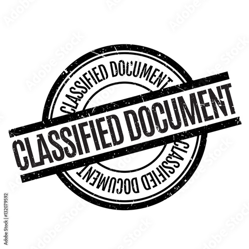 Classified Document rubber stamp. Grunge design with dust scratches. Effects can be easily removed for a clean, crisp look. Color is easily changed.