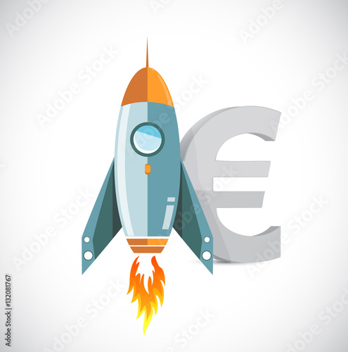 euro rocket currency concept photo