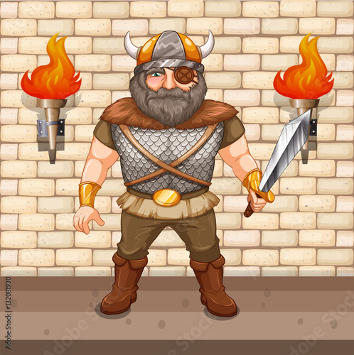 Viking warrior holding sword