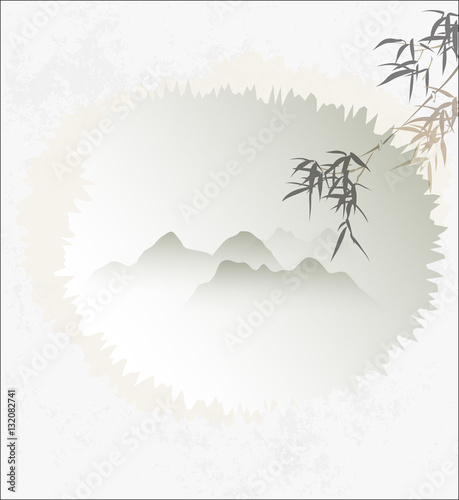 Traditional Chinese Painting, Template, Bamboo