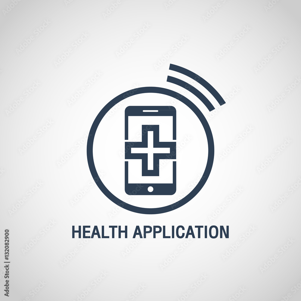 Obraz premium HEALTH APPLICATION logo vector icon design