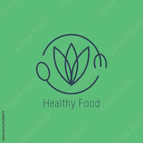 healthy food logo vector icon design