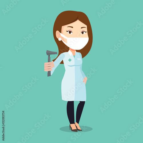 Ear nose throat doctor vector illustration.