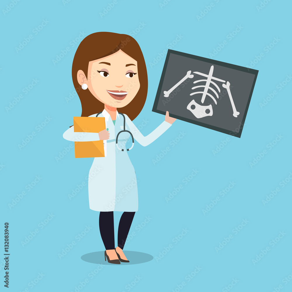Doctor examining radiograph vector illustration. Doctor examining radiograph vector illustration.