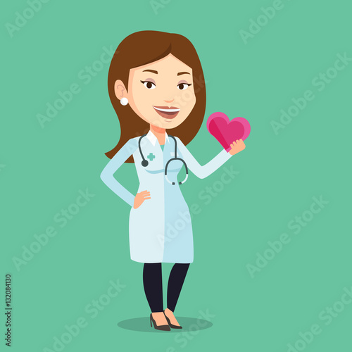 Doctor cardiologist holding heart.