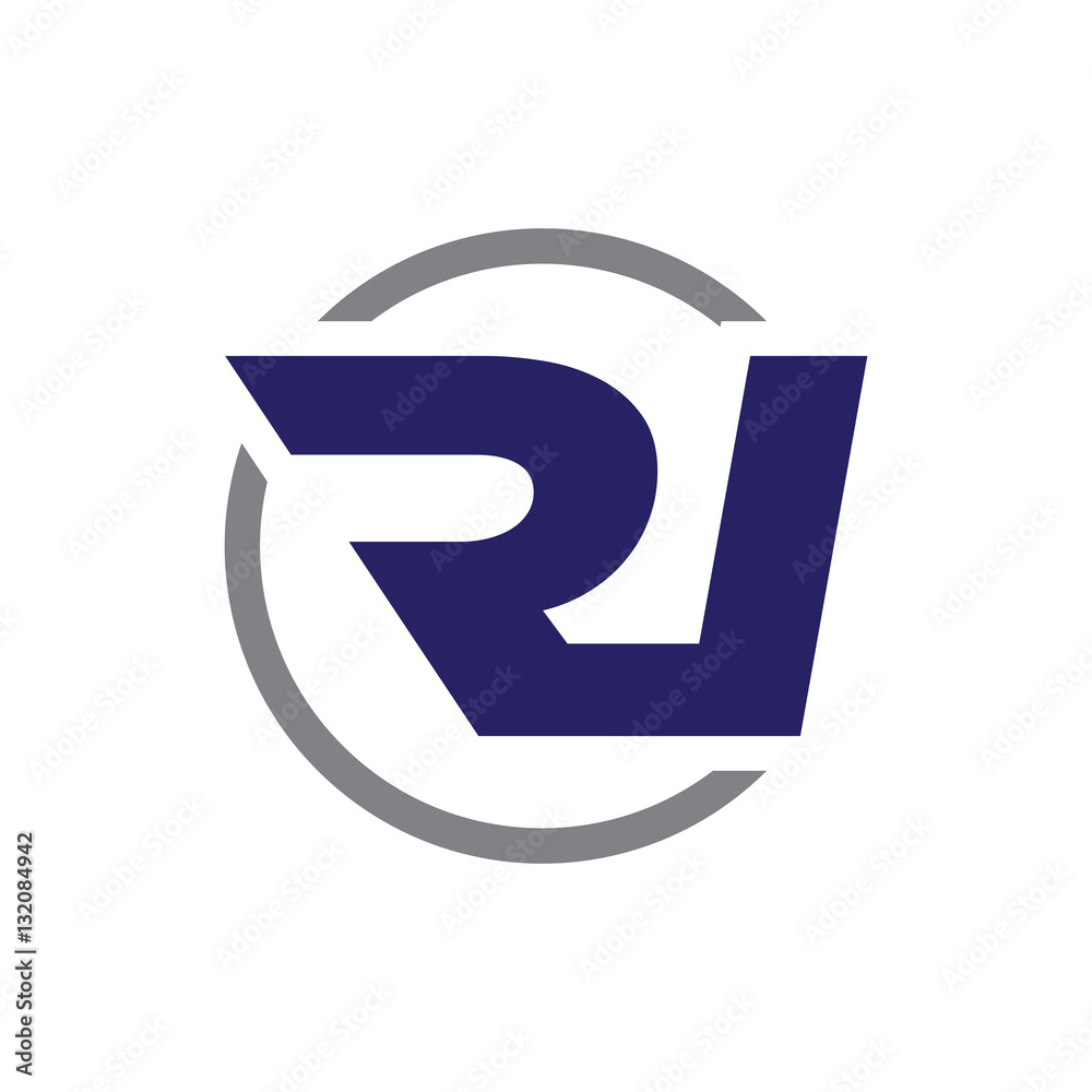 initial letter logo with circle blue grey color initial letter logo with circle blue grey color