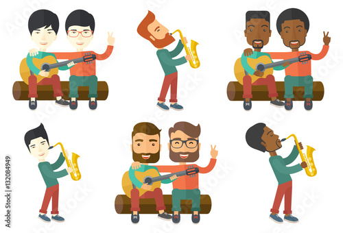 Vector set of musicians characters.