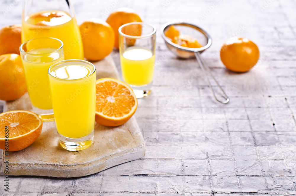 Orange drink in a glass Orange drink in a glass