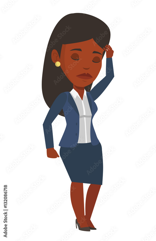 Young businessman thinking vector illustration. Young businessman thinking vector illustration.