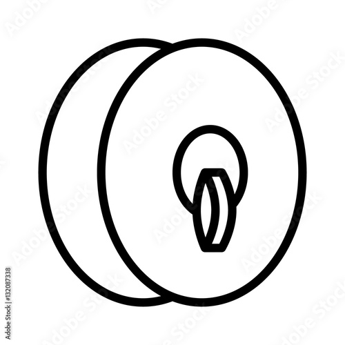 Clash cymbals or orchestral cymbals musical instrument with strap line art icon for music apps and websites