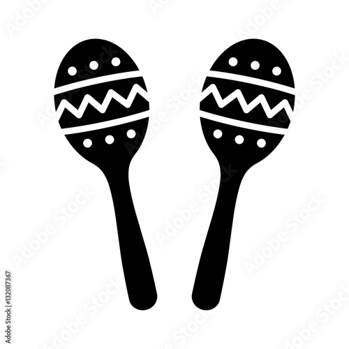 Maracas, rumba shakers or shac-shacs musical instrument flat icon for music apps and websites photo