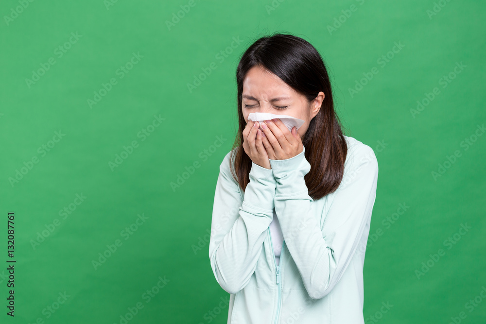 Woman feeling sick