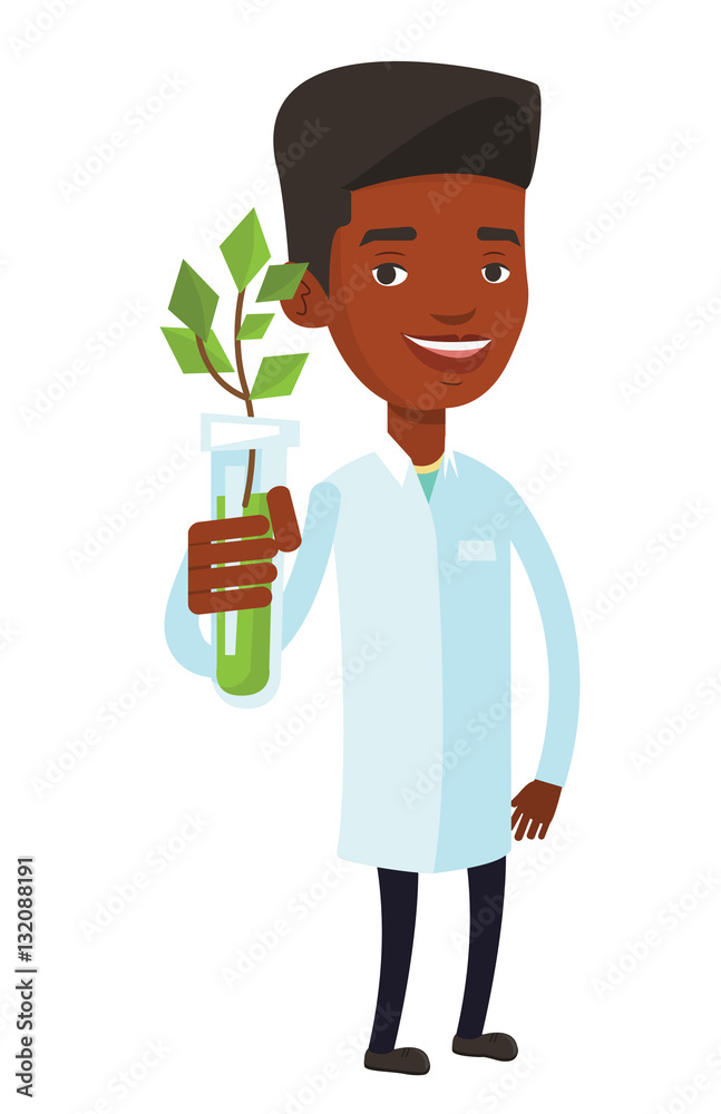 Scientist with test tube vector illustration. Scientist with test tube vector illustration.