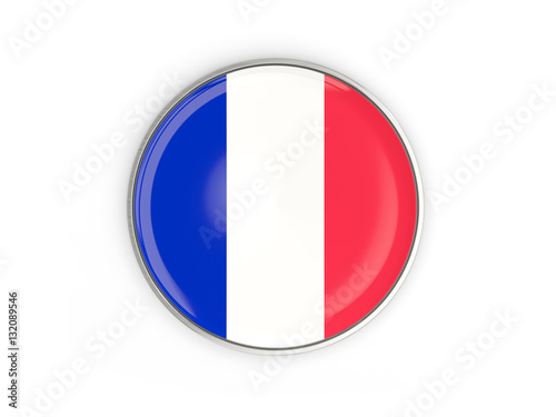 Free Download Flag of france, round icon with metal frame - GFXLoad