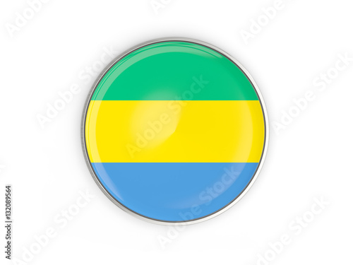 Flag of gabon, round icon with metal frame Free Download Flag of gabon, round icon with metal frame - GFXLoad