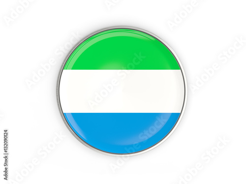 Free Download Flag of sierra leone, round icon with metal frame - GFXLoad