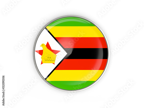 Flag of zimbabwe, round icon with metal frame Free Download Flag of zimbabwe, round icon with metal frame - GFXLoad