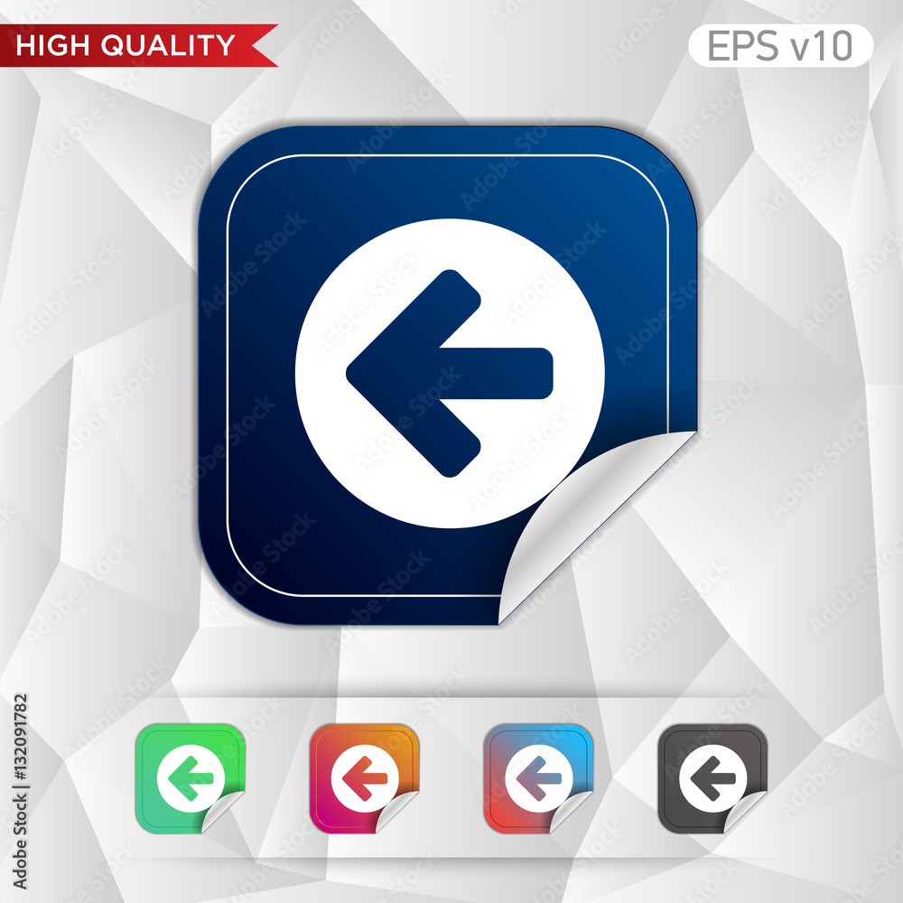 Colored icon of left arrow with background Colored icon of left arrow with background